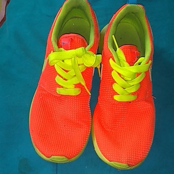 Nike hot neon orange and yellow sneakers